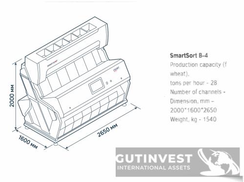 Optical color sorter for clean foods grains and seeds