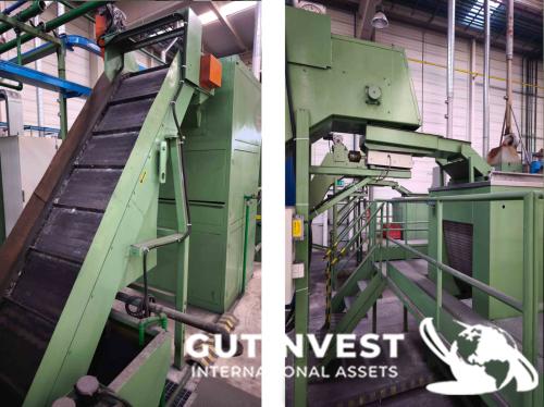 Linea con horno de templado y lavado de piezas