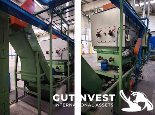 Linea con horno de templado y lavado de piezas