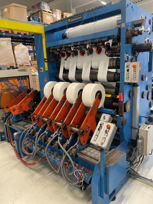 Rebobinadora cortadora industrial para materiales flexibles