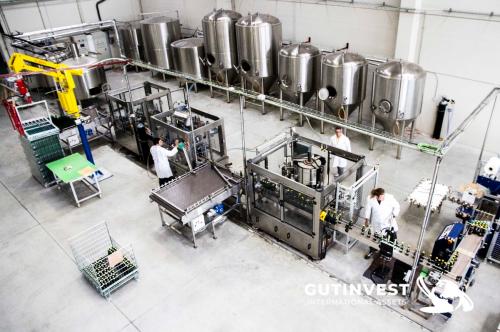 Complete factory - beer production - brewery food industry