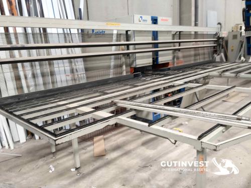 Soldadura vertical CNC 4 brazos y limpiadora marcos Alu