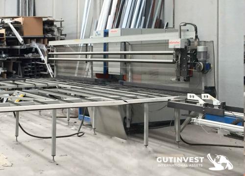 Soldadura vertical CNC 4 brazos y limpiadora marcos Alu