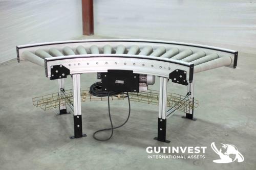 Curved motorized roller table (1700 x 510 mm)