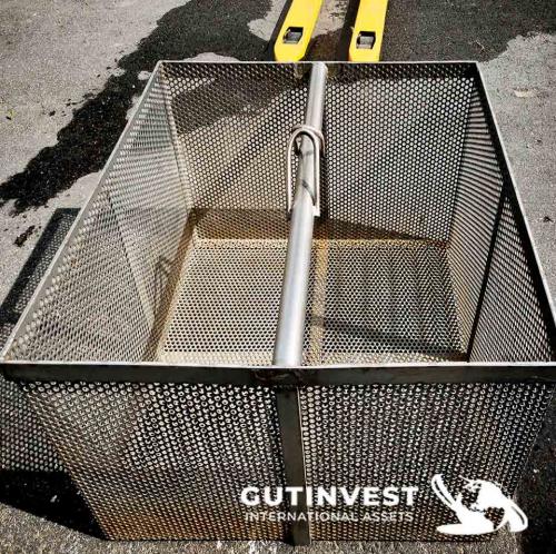 Stainless steel container with basket