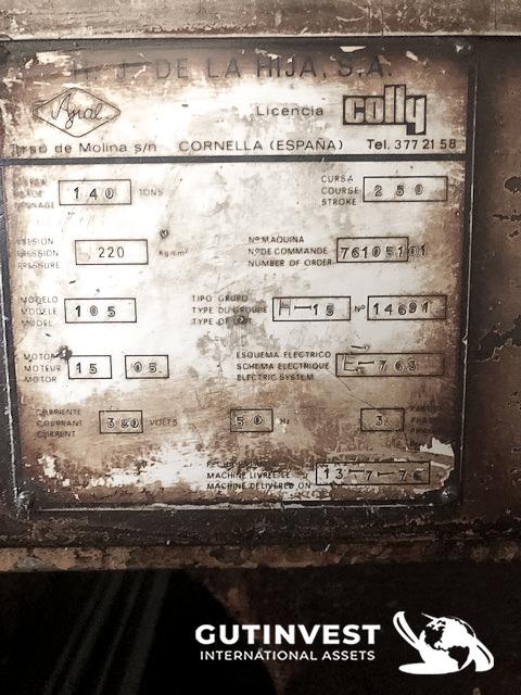 Hydraulic press brake - 140Tn