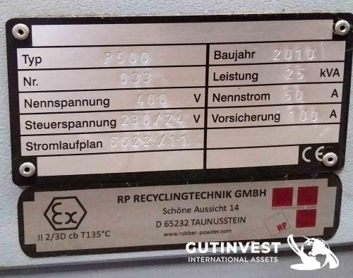Linea reciclaje de neumáticos triturados
