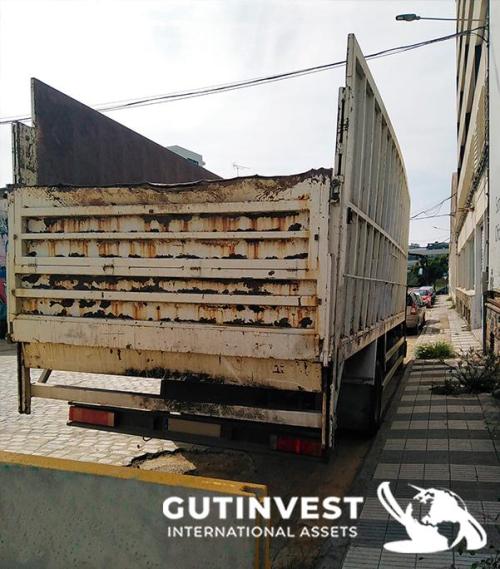 Camión caja basculante con grúa