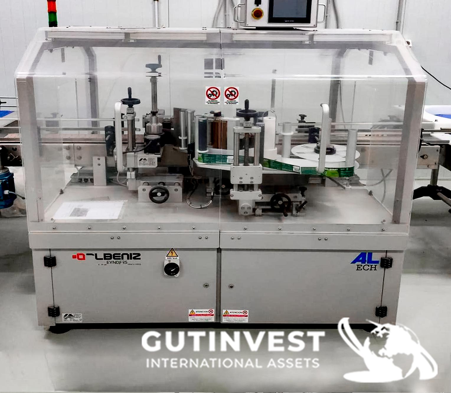 Máquina Etiquetadora botes cristal y plástico
