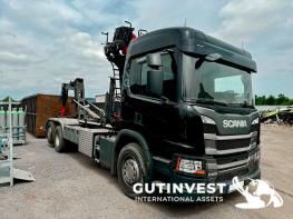 Camión grúa con gancho portacontenedor SCANIA