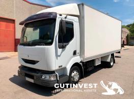 Camión con caja cerrada y plataforma elevadora "RENAULT" 180 10 B